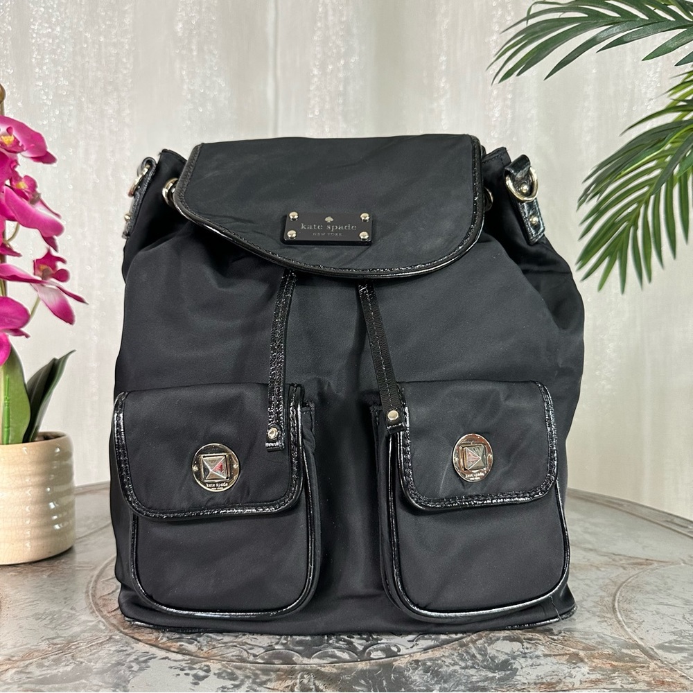 Kate Spade Nylon Convertible Black Backpack Crossbody Bag PXRU2544